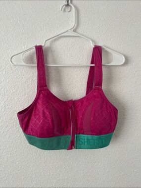 Shefit ultimate sports bra size medium high impact in pink and green